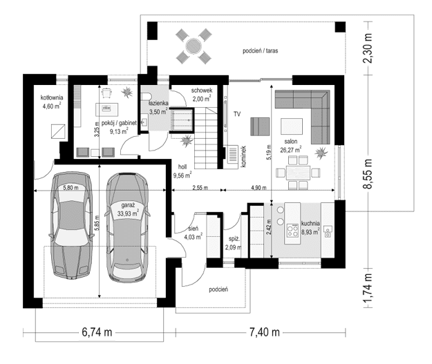 projekt-domu-fokstrot-rzut-parteru